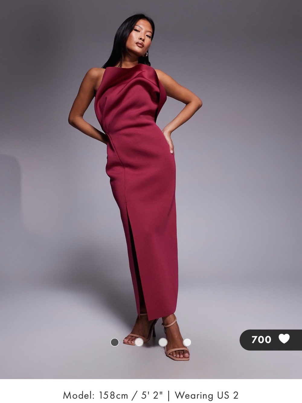 ASOS One-Shoulder Burgundy Evening Gown